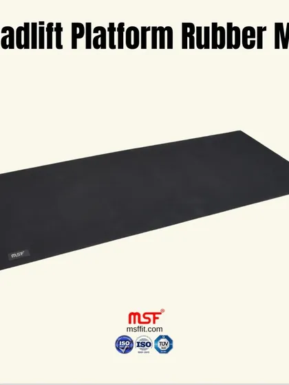 Our Deadlift Platform Rubber Mat. This high-density mat provides a stable, non-slip surface for deadlifts and other floor exercises.