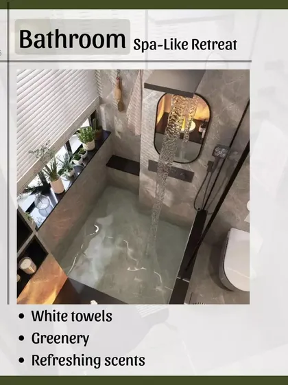 Turn your bathroom into a spa-like retreat for the summer. Simple changes like fresh white towels, adding some greenery, and using refreshing scents can make a big difference.