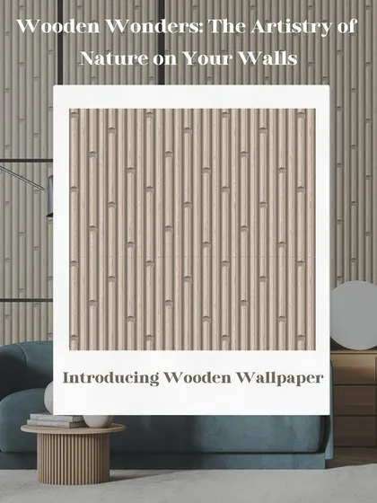Achieve the warm, natural aesthetic of wood with our realistic wooden-look wallpapers. This design, featuring a vertical bamboo pattern, adds organic texture and a sense of tranquility to this modern living area.