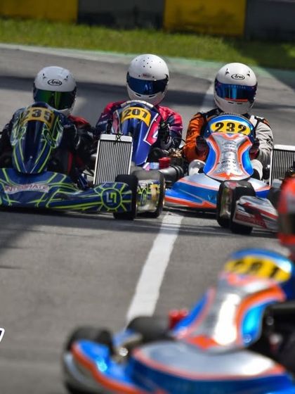 The grid at the ROK Cup Singapore, showing the international field of drivers.