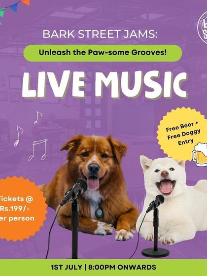 Bark Street Jams! Unleash the paw-some grooves at our live music night.