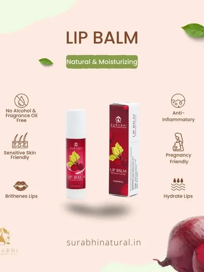 This is our natural and moisturizing Beetroot Lip Balm. It is free from alcohol and fragrance, making it suitable for sensitive skin, and is even safe to use during pregnancy.