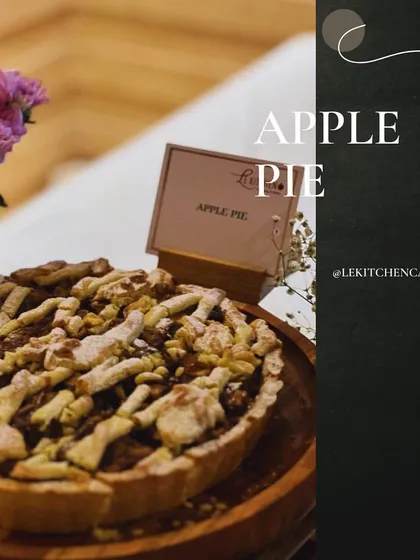 A classic apple pie with a beautiful lattice crust, a comforting and timeless dessert for any gathering.