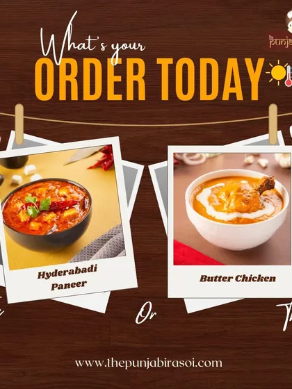What's your order today? Spicy Hyderabadi Paneer or creamy Butter Chicken? We have choices to spoil you.