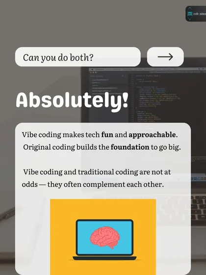 This post answers the question of whether you can do both "Vibe" and "Original" coding. The answer is yes, as they complement each other by combining creativity with foundational skills.