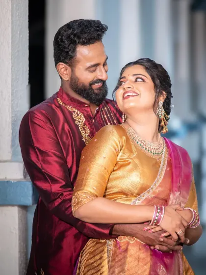 The look of pure happiness. This candid portrait captures the bride looking up at her groom with so much love and joy.