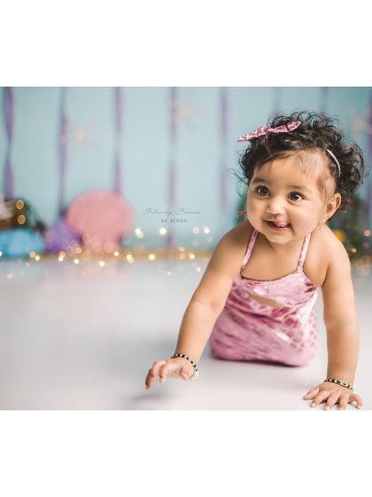 A happy little mermaid crawling towards her next adventure. The under-the-sea theme is so colorful and fun.