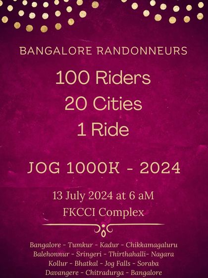 100 riders, 20 cities, 1 epic ride. The Jog Falls 1000K BRM brings together a diverse group of ultra-randonneurs for a new adventure on new trails.