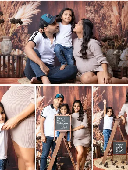 "Finally the eldest one!" The excitement of a big brother or sister is a precious part of the story. This studio session was all about capturing that sweet family dynamic as they wait for their new arrival.