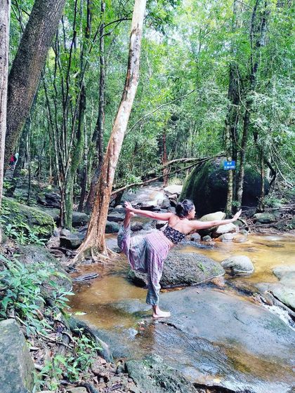 Another perspective of finding balance in nature. This time in Natarajasana, feeling the connection between my body and the earth.