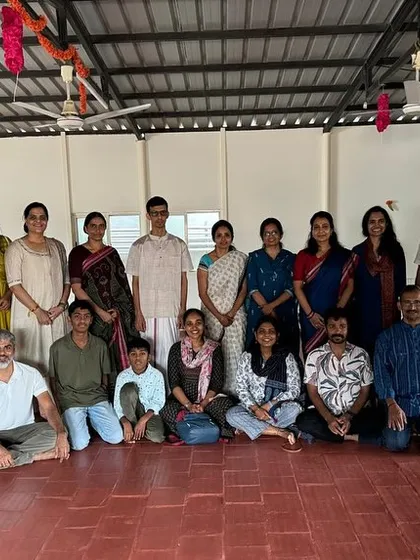 A Guru, through grace, enters your heart and enables you to comprehend aspects of Divinity. This is a photo from our Guru Purnima gathering, a time to honor the teachers who guide us on our spiritual journey.