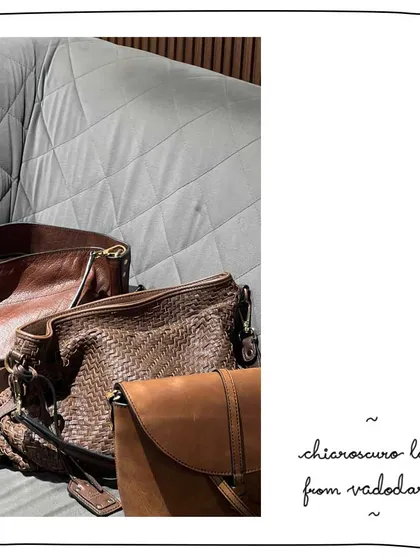 A stunning collection from our patron Latha in Vadodara, featuring the Little Stella, Petite Anas, and an All Woven Oak bag.