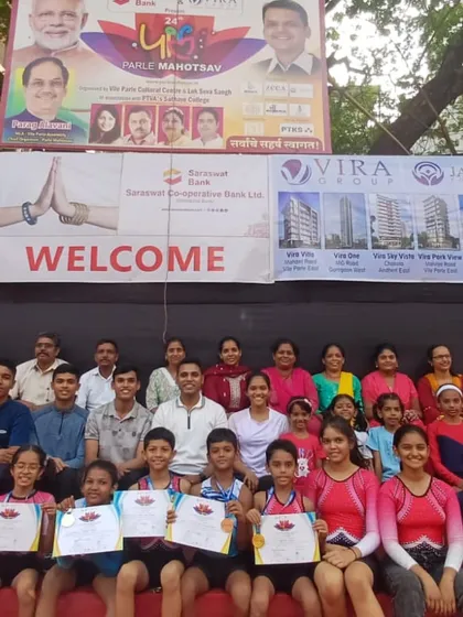Our entire team of winners, parents, and coaches celebrating together at the Parle Mahotsav. This is our family, our community, united by a passion for sports.