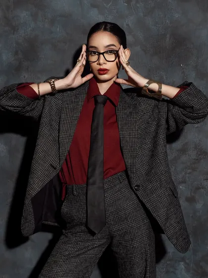 This is what I call power makeup. A sharp, clean look with a classic red lip for a brand that wants to project confidence and sophistication. It’s a perfect example of a strong commercial makeup style.