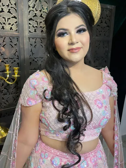A final look at this princess-style engagement makeup. The client looks radiant and confident, ready for her special celebration.