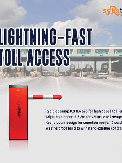 Our toll barriers are built for speed, with a rapid opening time of 0.3 to 0.6 seconds to keep traffic moving in high-speed lanes. The adjustable, weatherproof boom is designed for durability and smooth motion in extreme conditions.