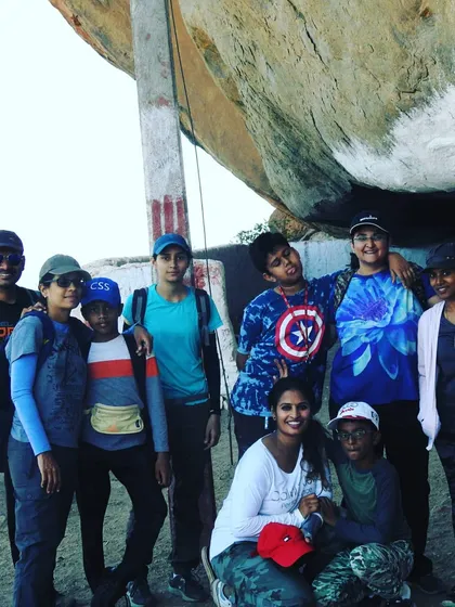 A group of young trekkers and their mothers on an expedition. We believe adventure is for everyone, and it's amazing to see families exploring the wilderness together.