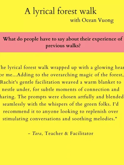 These are more reflections from people who have joined my walks. Their words speak to the soul-nourishing, meditative, and connecting power of blending poetry with nature. I am so grateful for their willingness to share their experiences.