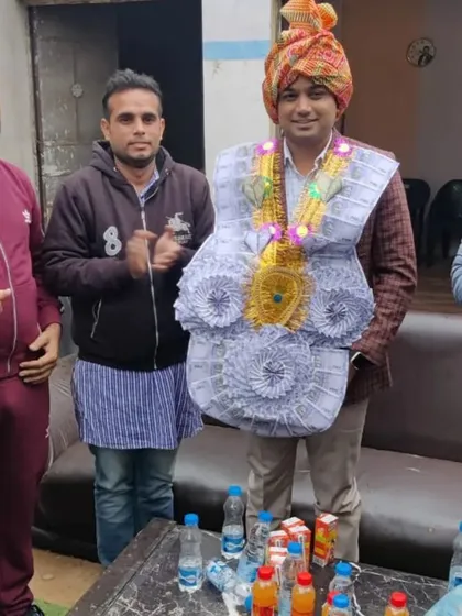 Advocates from Taoru honoring me with a traditional turban and garland, pledging their full support.