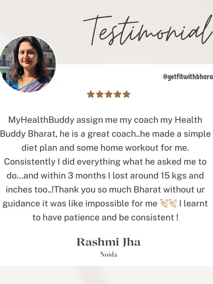 Rashmi lost 15 kgs in 3 months with a simple diet and home workout plan. She learned the importance of patience and consistency.