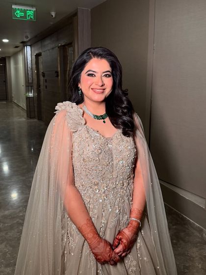 A full portrait of Sanchi for her engagement. The HD makeup ensures she looks flawless in all her pictures.