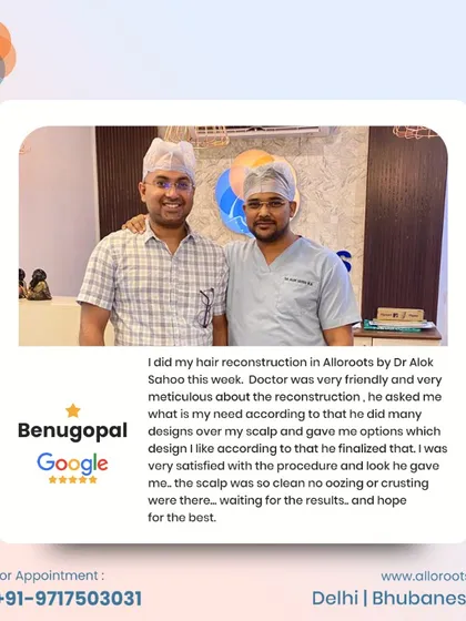 Patient trust is earned through meticulous work and clear communication. I am grateful for the feedback from patients like Benugopal, who appreciated the collaborative design process for his hairline reconstruction. My goal is to ensure every patient feels heard, comfortable, and satisfied with both the procedure and the results.
