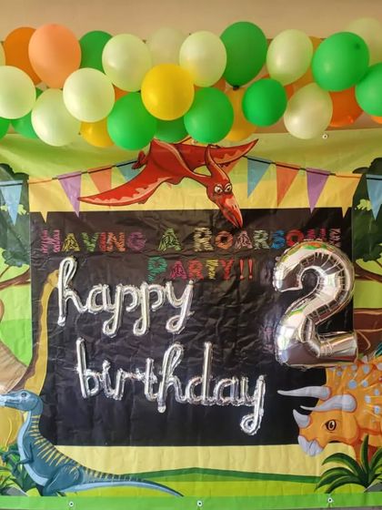 We had a roarsome time at this dinosaur-themed 2nd birthday party! I designed the backdrop and decor to transport the kids back to the age of dinosaurs for a truly prehistoric adventure.