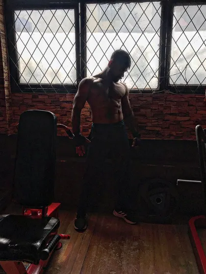 Another silhouette shot, showing the results of the grind.
