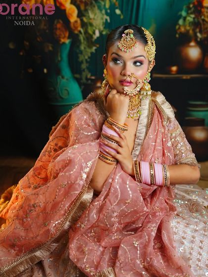 A full-length pose that captures the grace and beauty of the entire Eid look, from the outfit to the makeup.