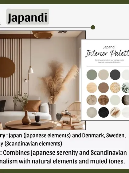 Japandi is a beautiful hybrid style that combines Japanese serenity with Scandinavian minimalism. It focuses on natural elements, muted tones, and high-quality craftsmanship for a calm, uncluttered feel.
