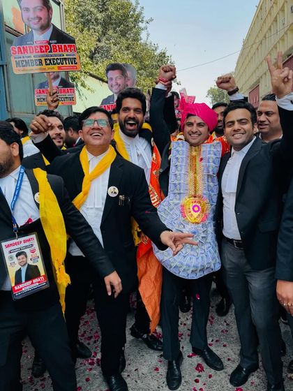 Celebrating with my team after filing the nomination papers. A proud moment for all of us.