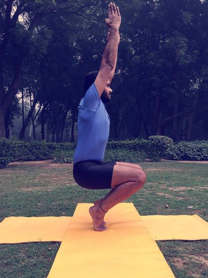 This toe stand is a deep balancing pose that strengthens the feet, ankles, and thighs while challenging your focus. It's a reminder that stability often comes from the ground up, starting with our foundation.