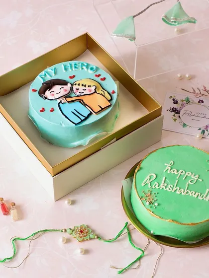 Another look at our sweet bento cakes for Rakhi, perfectly boxed and ready for gifting.