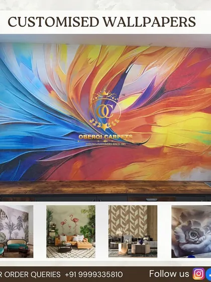 Let your walls be a canvas for art. This vibrant, abstract custom wallpaper turns the entire wall into a stunning piece of modern art, full of color and energy. We can print any design you can imagine.