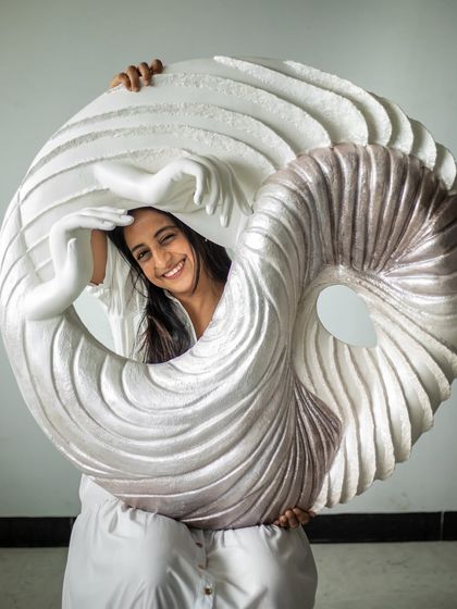 A playful moment with "The Awakening Cycle" (Series 3). Art for me is a source of joy and freedom, and I love how this piece can feel both profound and lighthearted.