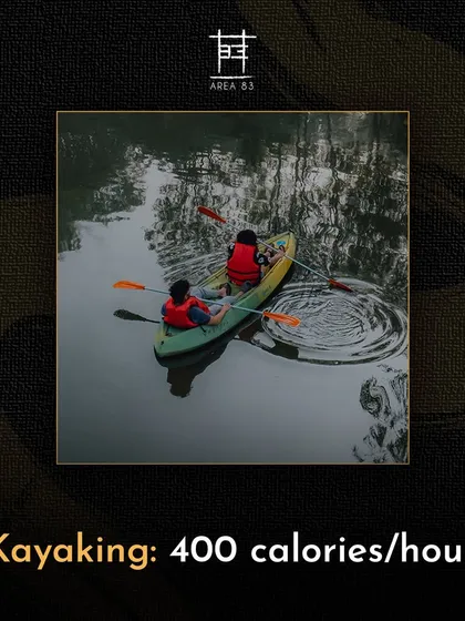 Kayaking is not only relaxing but also a great workout, burning around 400 calories per hour.