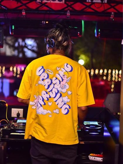 Another shot from the back, showing my 'Uprising' shirt. It's all about rising to the occasion and shining.