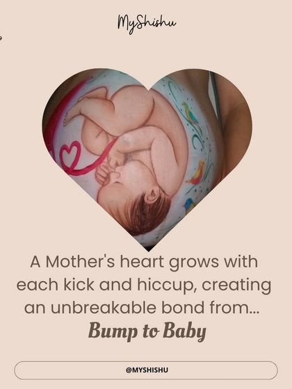 A mother's heart grows with each kick and hiccup. This image, with its beautiful bump art, symbolizes the unbreakable bond that forms from bump to baby.