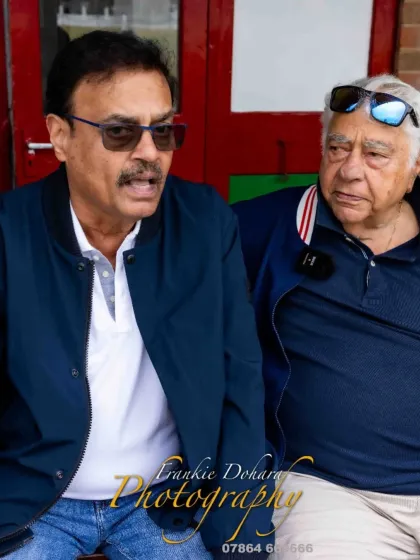 Sharing a moment with cricket legend Farokh Engineer during a match. These tours provide rare opportunities for my players to interact with and get real cricket gyaan from some of the game's greats.