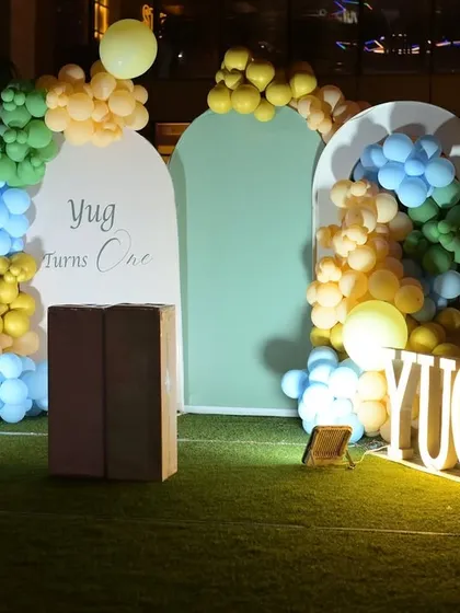 Another perspective of Yug's outdoor birthday setup.
