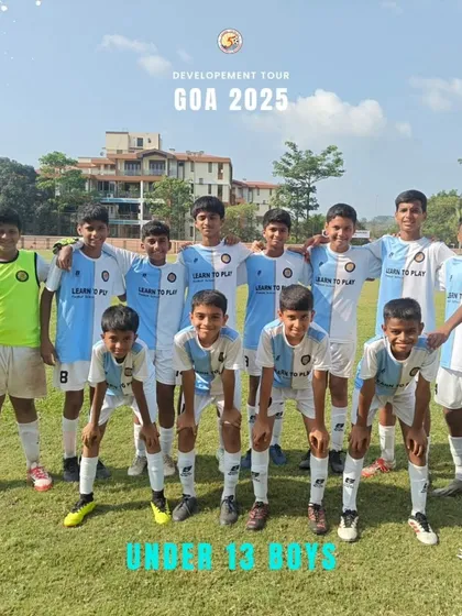 This is our Under 13 Boys squad, pictured before a challenging fixture during the Goa 2025 tour. These trips are designed to foster teamwork and independence, key life skills that extend far beyond the football pitch.