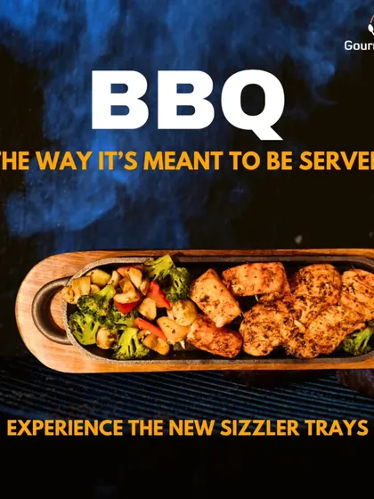 This is BBQ served the right way. My new sizzler trays ensure that your tandoori and grilled snacks arrive hot and smoky, delivering an authentic barbecue experience at your event.