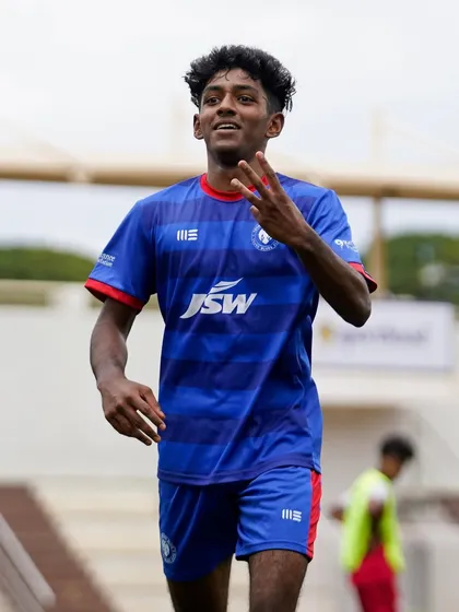 We celebrate every success on the path to greatness. This player celebrates scoring a hat-trick for the U19s Young Blues Elite, a testament to the hard work and dedication fostered in our high-performance programs.
