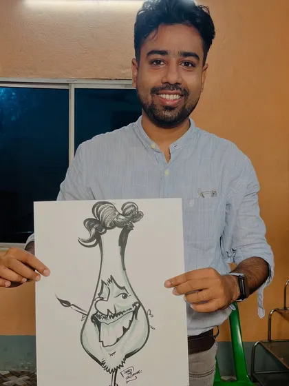 A bundle of joy and laughter. This guest's happy face was a pleasure to sketch, bringing more fun to the wedding event.