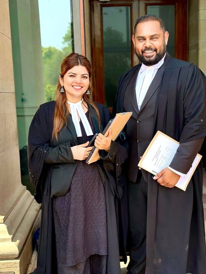 With a fellow advocate outside the court. We stand for truth, no matter how difficult.