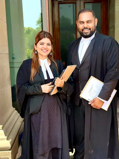 With a colleague at the Supreme Court. We believe that if speaking the truth is a crime, then we are all guilty.