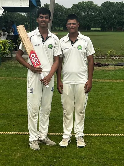 Shreyansh Karnwal and Rupank Aggarwal, whose century and explosive 88 respectively, led our Delhi Blues U19 team to a thrilling victory.