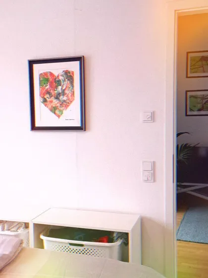 A duplicate shot showing the Tiranga heart in its new home. It’s a great example of how a single piece of art can tell a story and personalize a space.