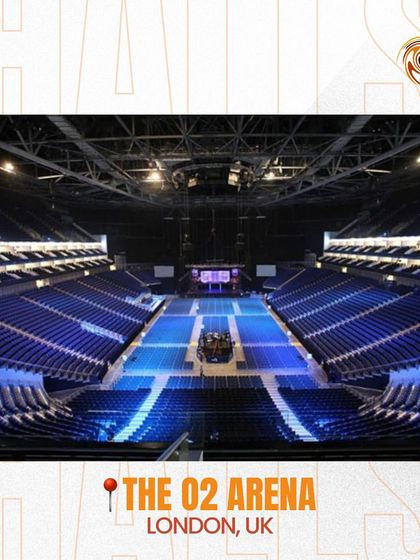 The O2 Arena in London, UK. One of the world's most popular music venues, known for hosting global superstars.