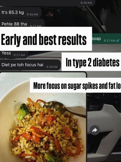 Early and best results in type 2 diabetes. This client went from 88 kg to 85.3 kg with a focus on managing sugar spikes and fat loss.